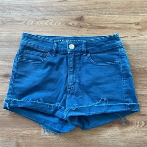 AE high rise shorts blue